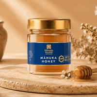 A jar of certified Manuka honey